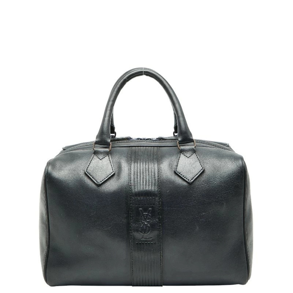 Saint Laurent YSL handbag Boston bag Navy Blue leather - Picture 1 of 8